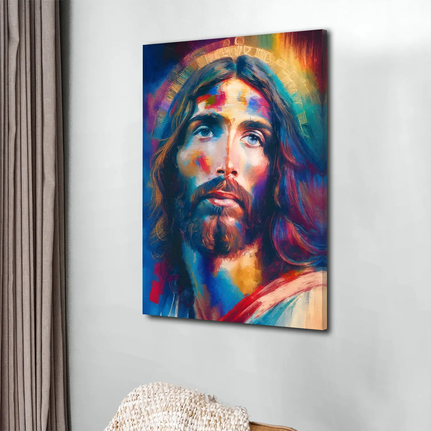 Wandbild abstrakt Jesus Christus Paint Style