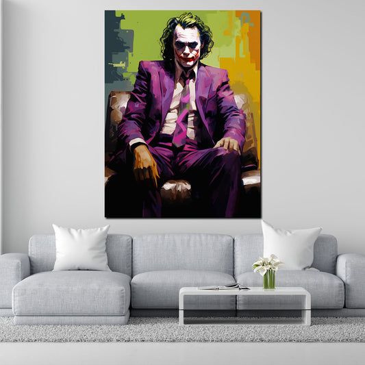 Wandbild abstrakt Joker im Anzug Pop Art