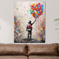 Wandbild abstrakt Junge mit bunten Luftballons