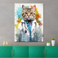 Wandbild abstrakt Katze als Doktor Pop Art