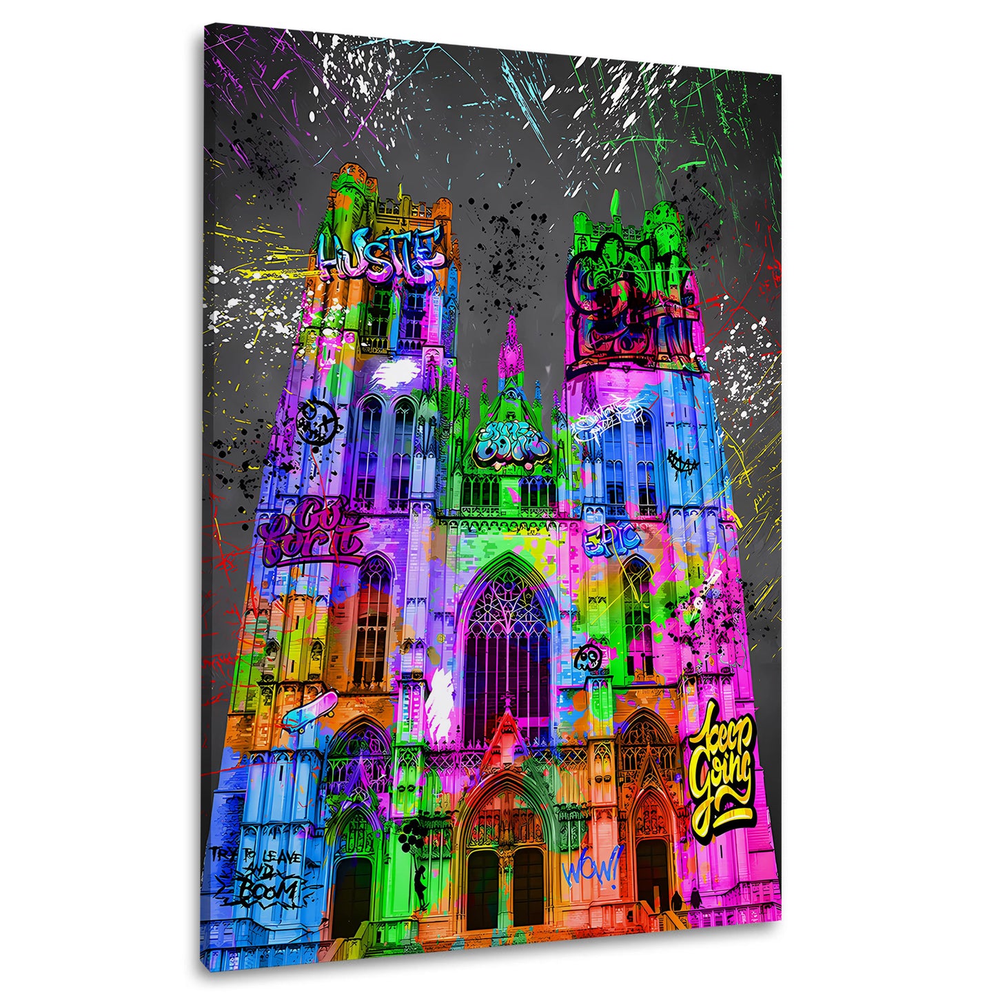 Wandbild abstrakt Kölner Dom Street Art Graffiti