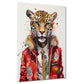 Wandbild abstrakt Leopard mit Krawatte Pop Art Cool Style