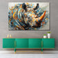 Wandbild abstrakt Nashorn Colour Style