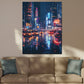 Wandbild abstrakt New York Stadtlichter bei Nacht modern