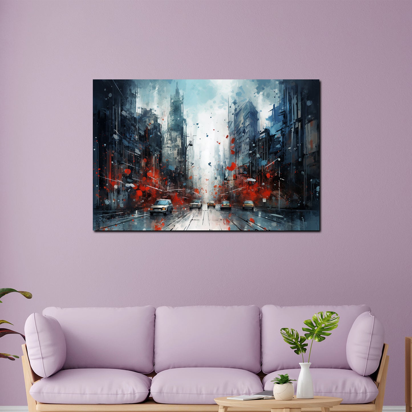 Wandbild abstrakt New York USA Splash Dark Style