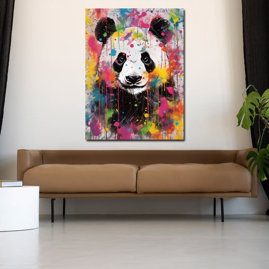 Wandbild abstrakt Panda Pop Art Colour