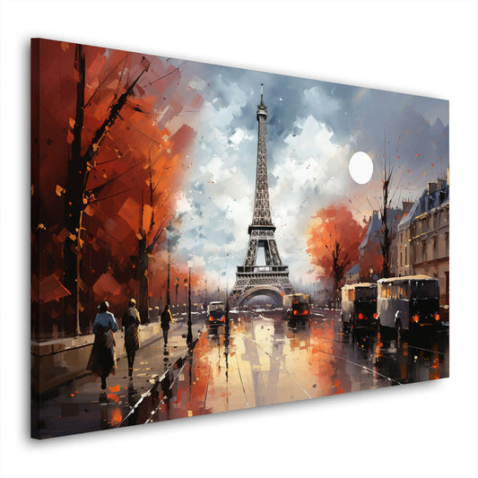 Wandbild abstrakt Paris Eiffelturm
