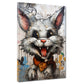 Wandbild abstrakt Pop Art White Cat, Katze