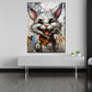 Wandbild abstrakt Pop Art White Cat, Katze