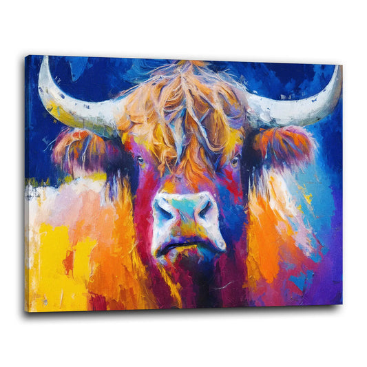 Wandbild abstrakt Stier Bulle Paint Style