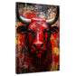 Wandbild abstrakt Stier Red Style