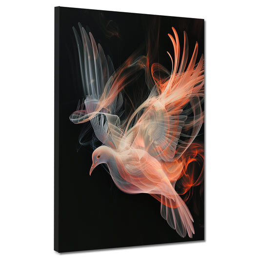 Wandbild abstrakt Taube Lichtspiel Eleganz modern