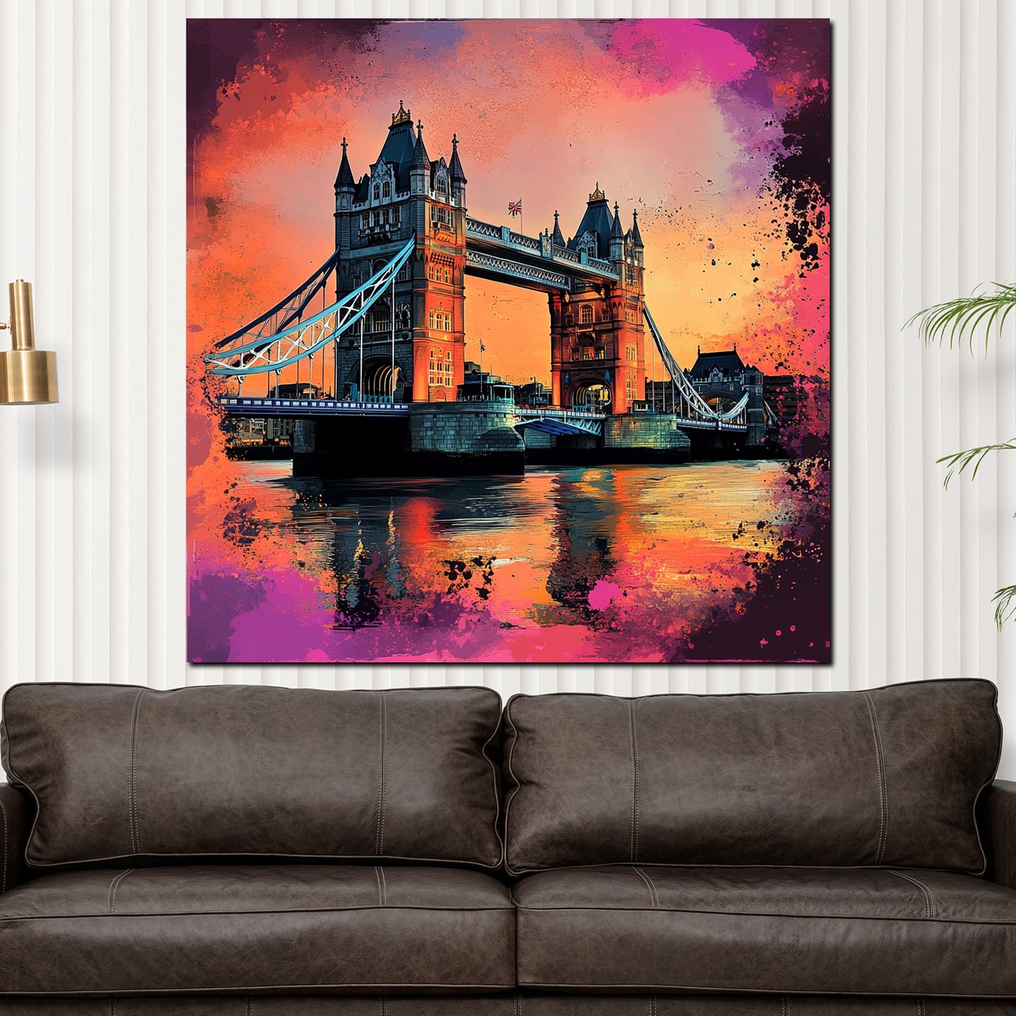 Wandbild abstrakt Tower Bridge London Skyline Pop Art modern