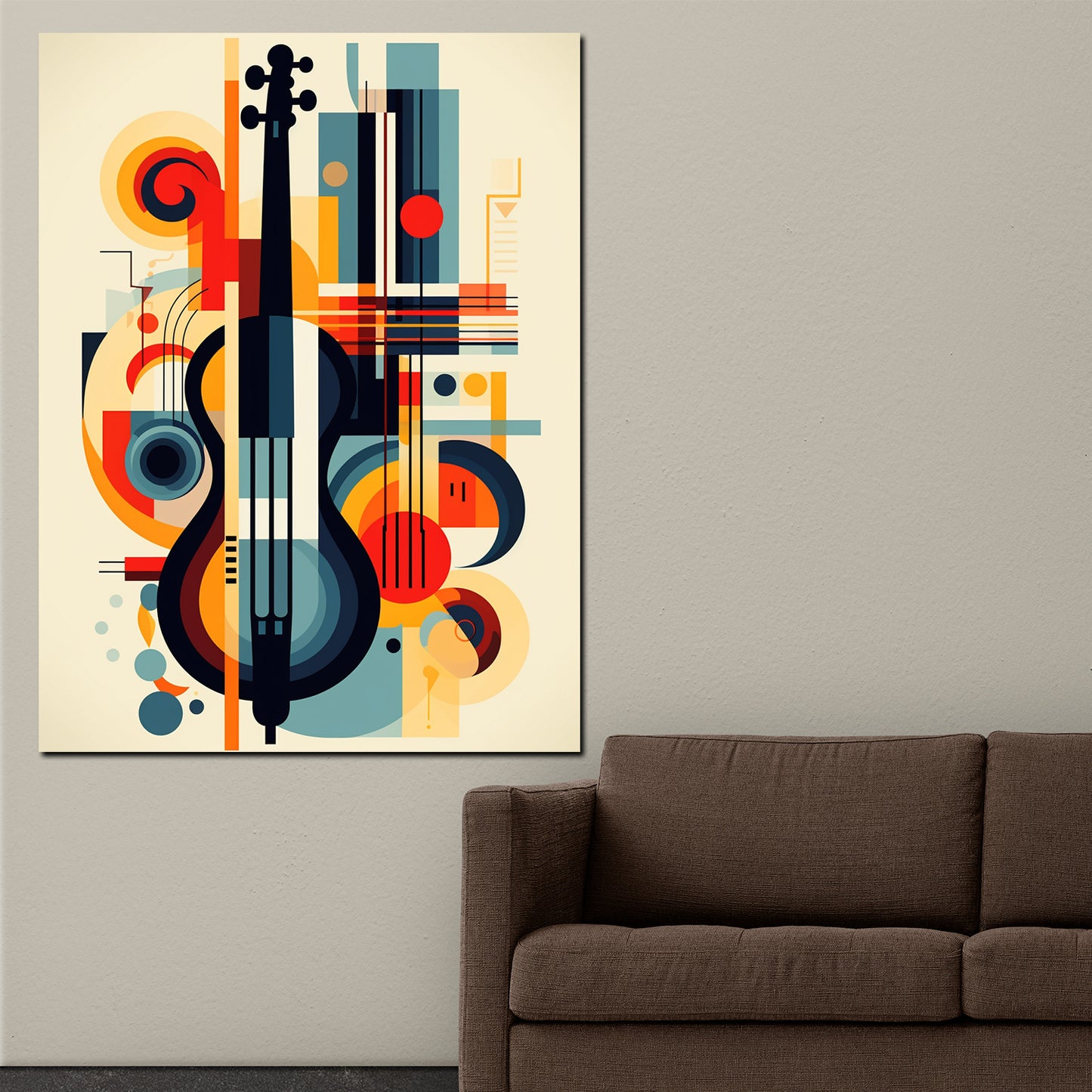 Wandbild abstrakt Violine Kunst Musik