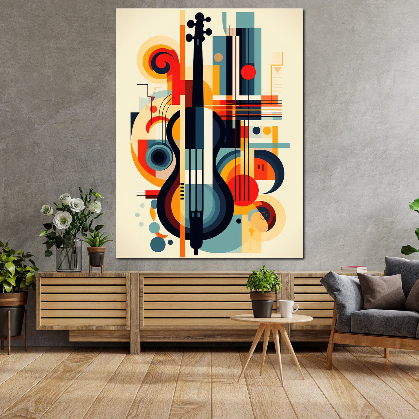 Wandbild abstrakt Violine Kunst Musik