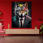 Wandbild abstrakt Wolf im Anzug Pop Art Black Style