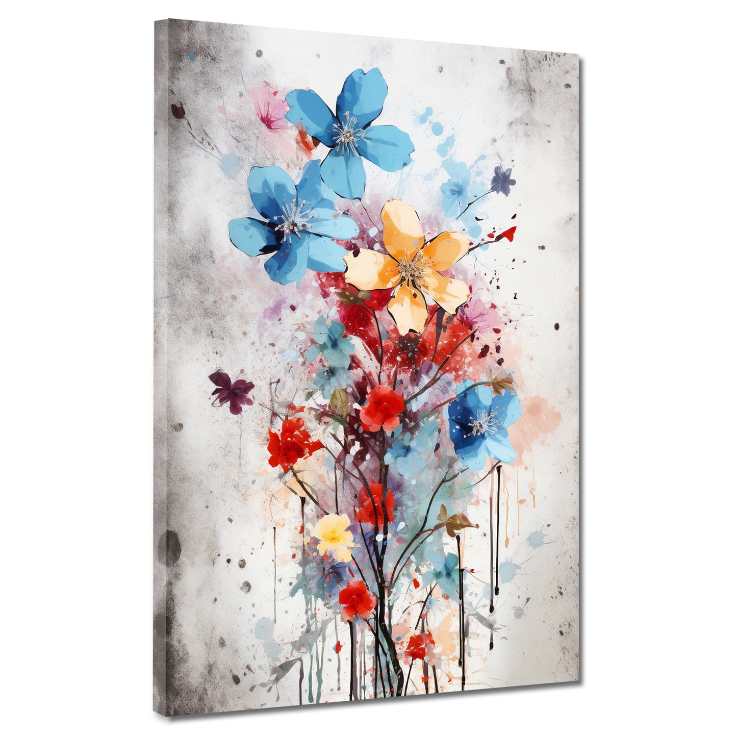 Wandbild abstrakt bunte Blumen