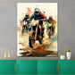 Wandbild abstrakt drei Biker Motocross