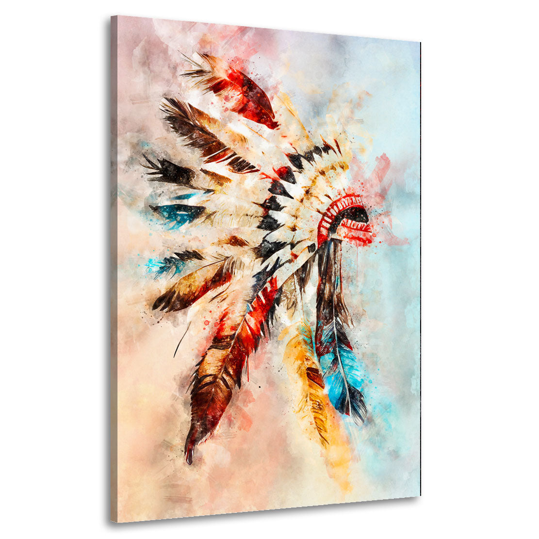 Wandbild abstrakt indischer Federschmuck Apache Colour