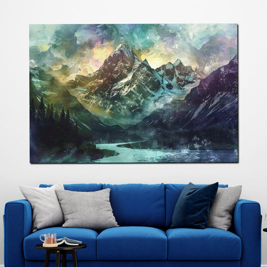 Wandbild abstrakt wunderschöne Berge