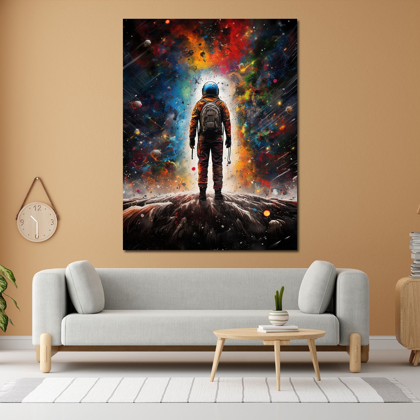 Wandbild abstrakte Kunst Astronaut, Pop Art Galaxie