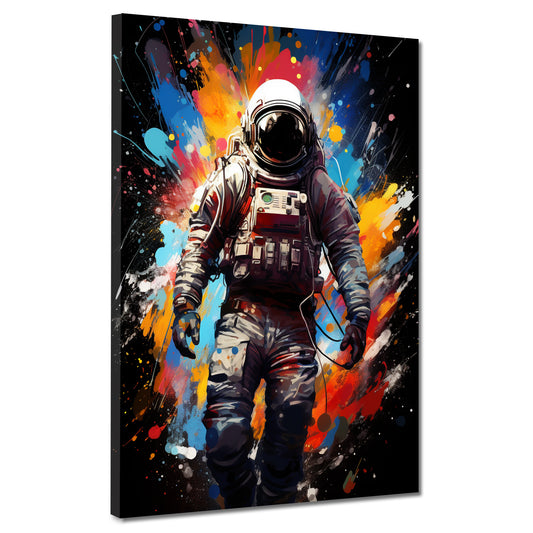 Wandbild abstrakte Kunst Astronaut, Pop Art Splash