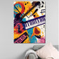 Wandbild abstrakte Musikinstrumente Pop Art farbenfroh
