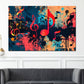 Bunte Musiknoten als Acrylglasbild im Wohnzimmer