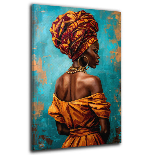 Wandbild afrikanische Frau farbenfroh modern