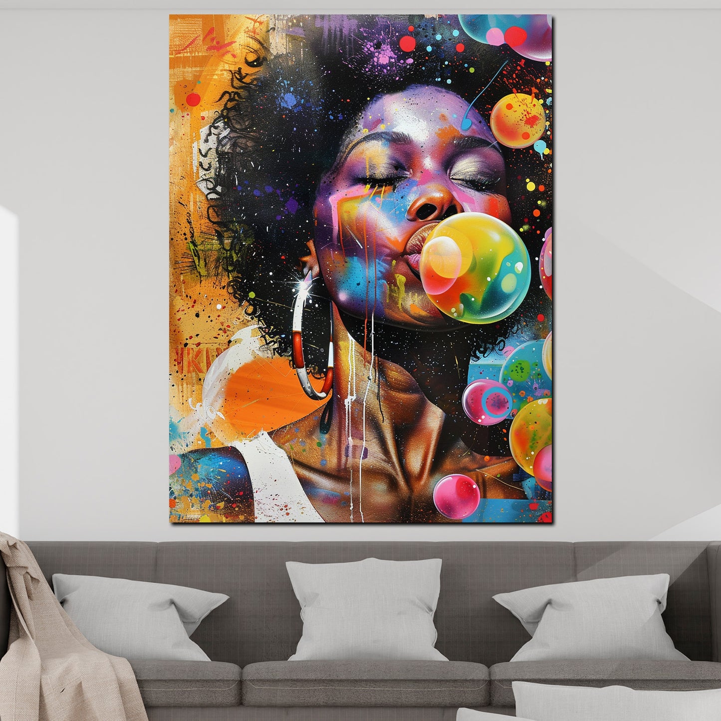 Wandbild afroamerikanische Frau Pop Art bunt modern