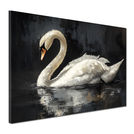 Wandbild anmutiger Schwan auf stillem Wasser Eleganz Harmonie modern