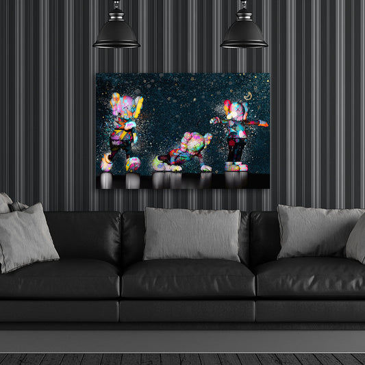 Wandbild bunte Figuren in Graffiti Pop Art Stil