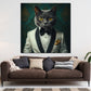 Wandbild edle Katze im weißen Smoking Stil Eleganz Luxus modern