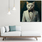 Wandbild elegante Katze im Smoking Retro Stil modern