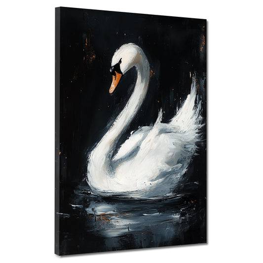 Wandbild eleganter Schwan im Wasser abstrakt modern