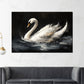 Wandbild eleganter Schwan in bewegter Malerei Anmut Wasser modern