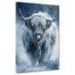 Wandbild Schottisches Hochlandrind Kuh im Schnee Natur Wildnis modern