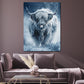 Wandbild Schottisches Hochlandrind Kuh im Schnee Natur Wildnis modern