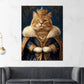 Wandbild königliche Katze mit Krone und Prunkgewand Adel Majestät modern