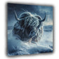 Wandbild Schottisches Hochlandrind im Schnee Winterlandschaft Frost Natur