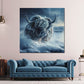 Wandbild Schottisches Hochlandrind im Schnee Winterlandschaft Frost Natur