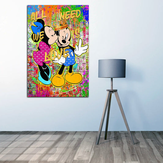 Wandbild King Maus Love Is All We Need  Pop Art