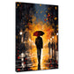 Wandbild modern Night Mann mit Regenschirm