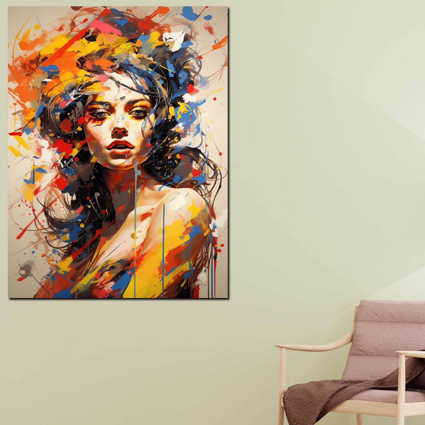 Wandbild modern Pop Art Girl abstrakt Colour Style