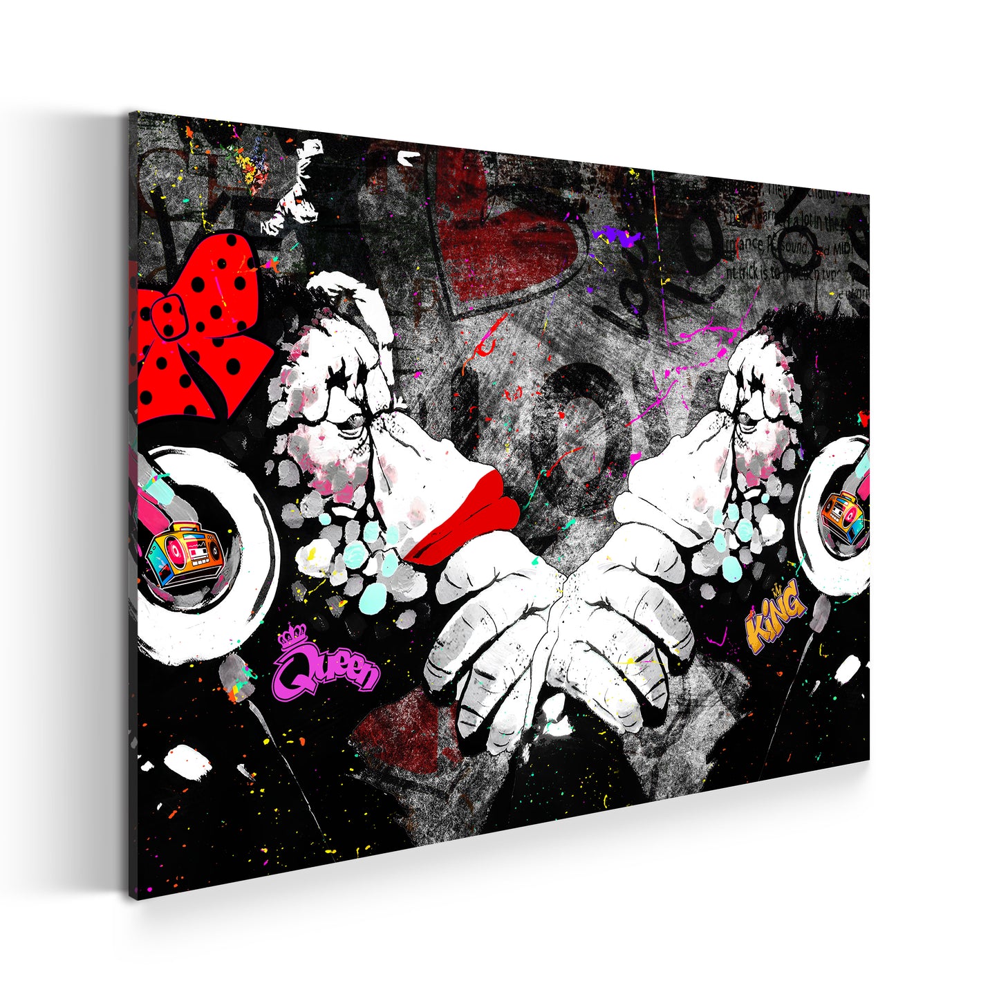 Wandbild modern Street Art Affen Monkey Couple Love Pop Art