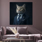 Wandbild stilvolle Katze im Anzug Business Eleganz Erfolg modern