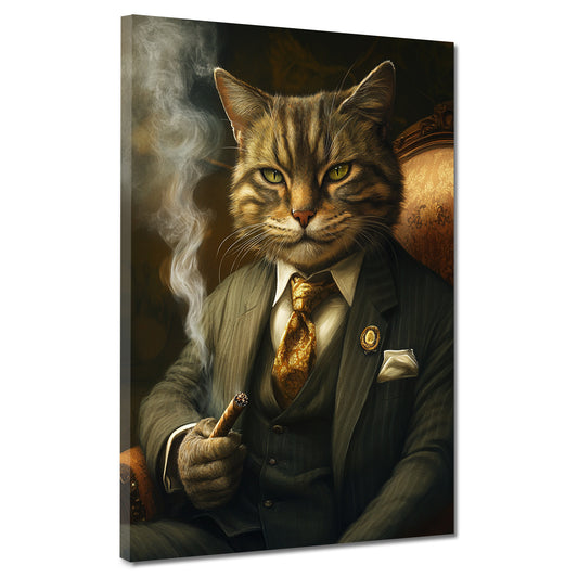 Wandbild Kater im Anzug Erfolg und Macht modern Katze