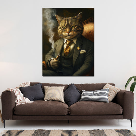 Wandbild Kater im Anzug Erfolg und Macht modern Katze