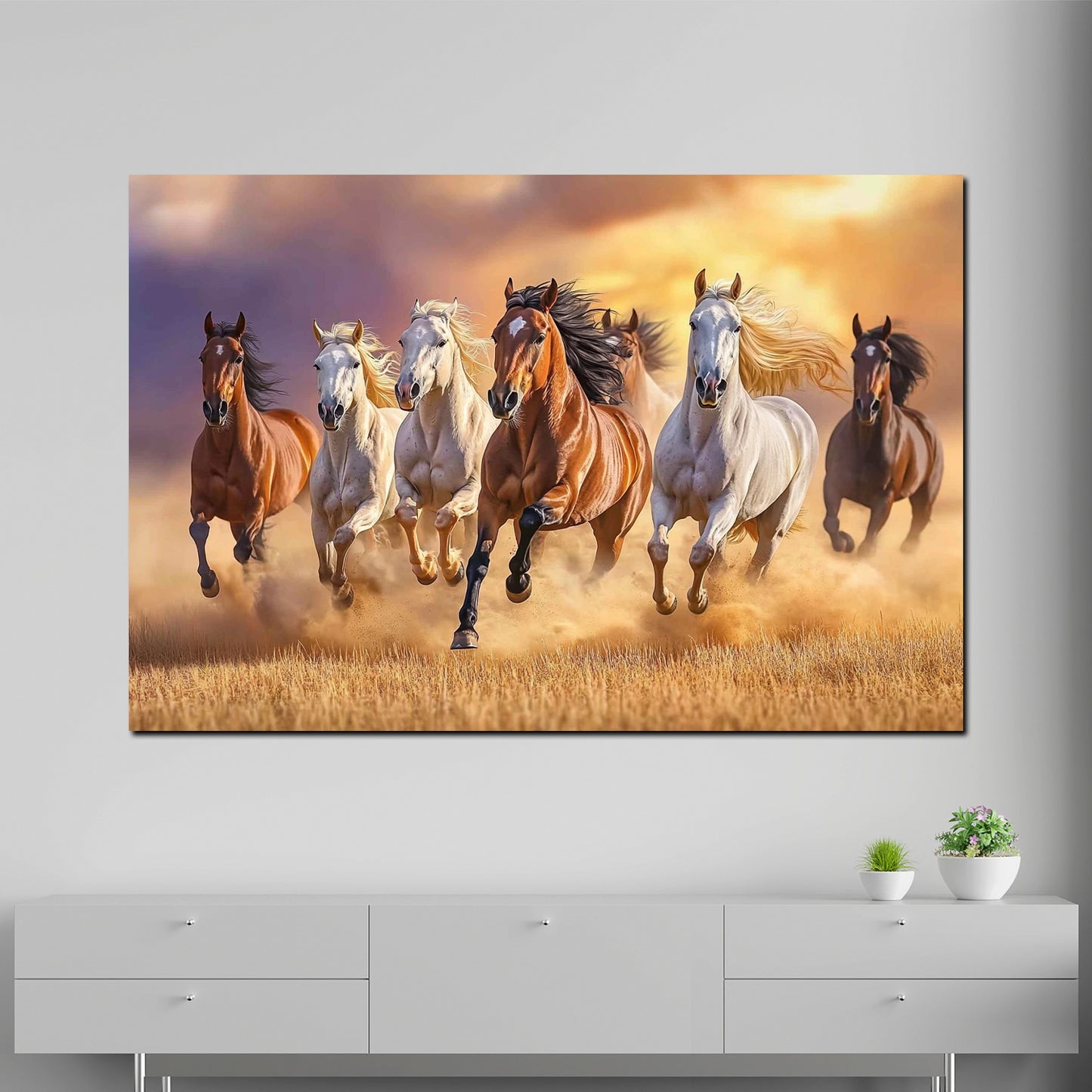 Wandbild wilde Pferde im Galopp Natur Freiheit Dynamik modern
