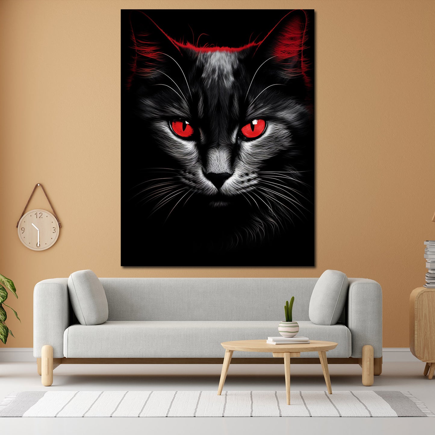 Wandbild wunderschön abstrakt mit schwarze Katze